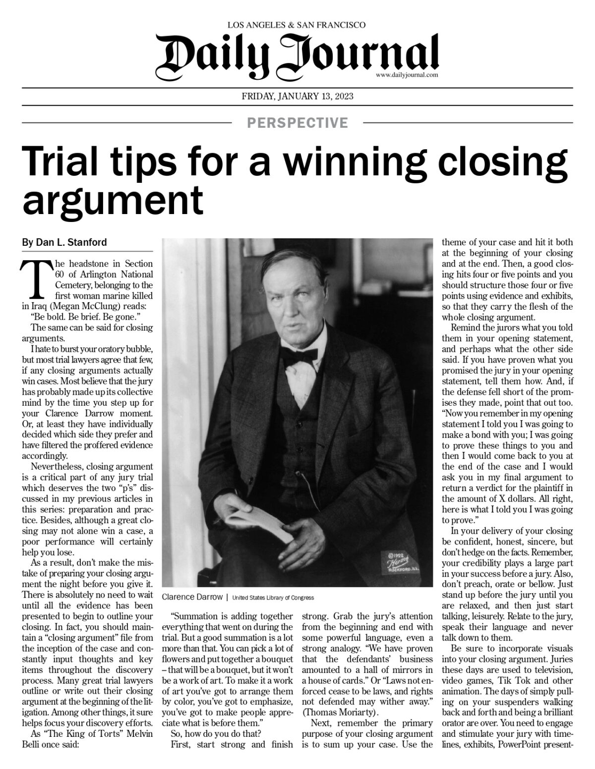 Trial tips for a winning closing argument