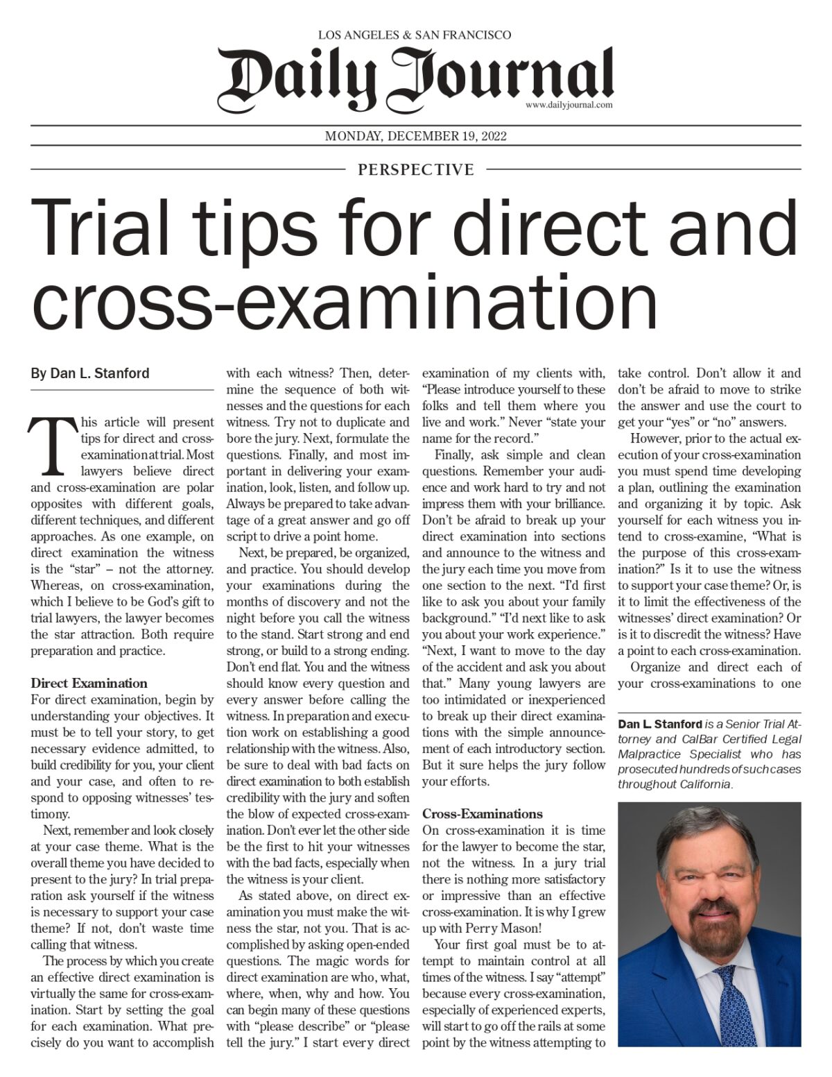 Trial tips for direct and cross-examination